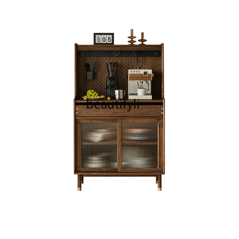 

Solid Wood Sideboard Simple Retro Domestic Multi-Functional Guest Restaurant Storage Organizer Side Cabinet Tea Cabinet