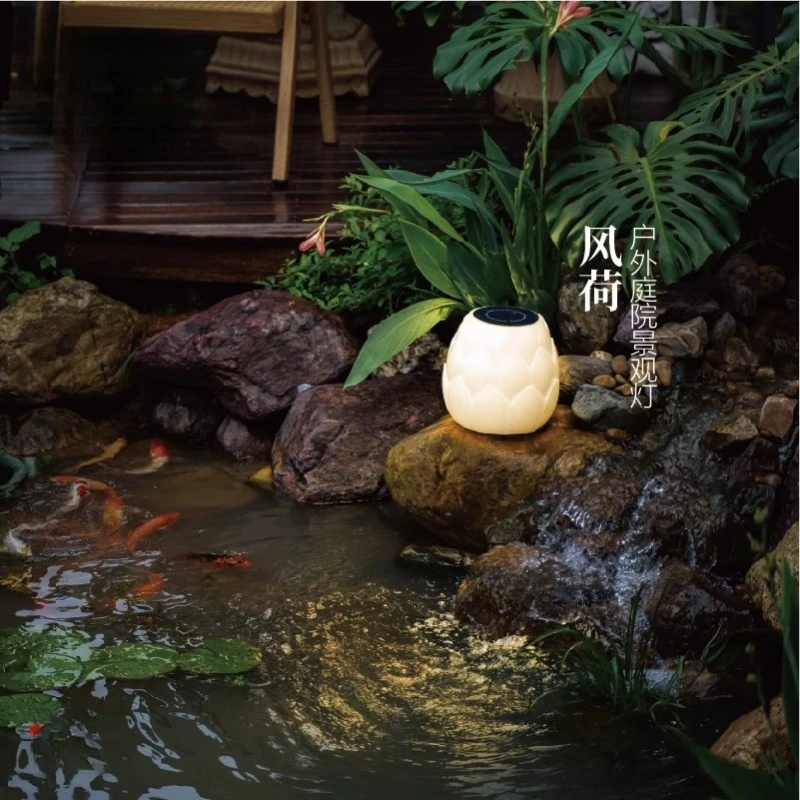 Garden transparent lotus lamp solar outdoor lamp, garden stigma lamp landscaping decoration lotus lawn