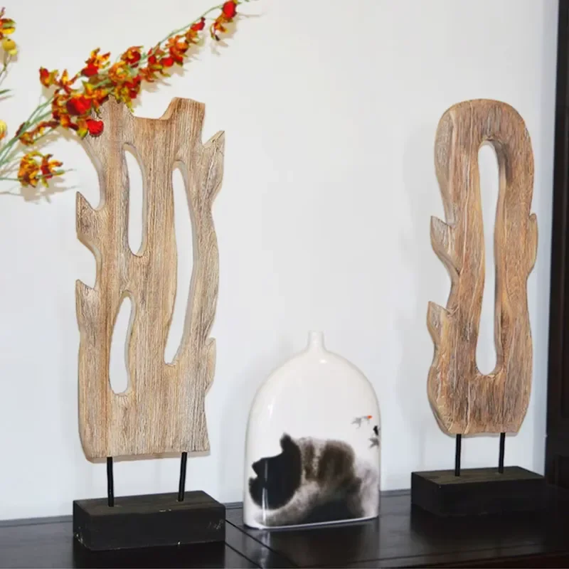 Country style home decoration, wooden crafts, hand-carved wooden ornaments