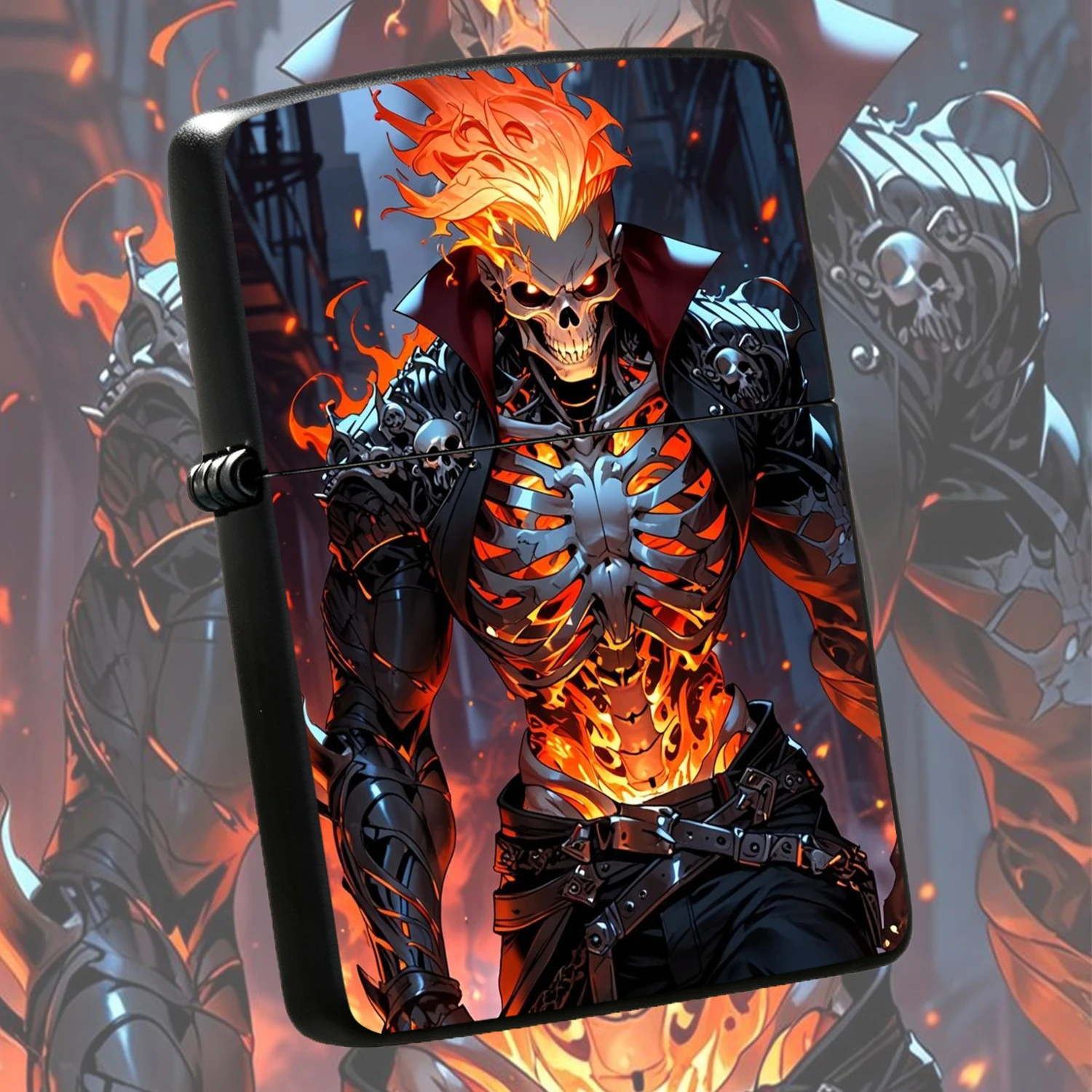 Stylish Flaming Skeleton Themed Portable Igniter, Perfect For Daily Trips, Outdoor Camping, Gatherings And Parties, Cool Eye-Catching Decorative Practical Item, Creative Nice Gift For Friends And Hobbyists For A Humorous And Interesting Lig
