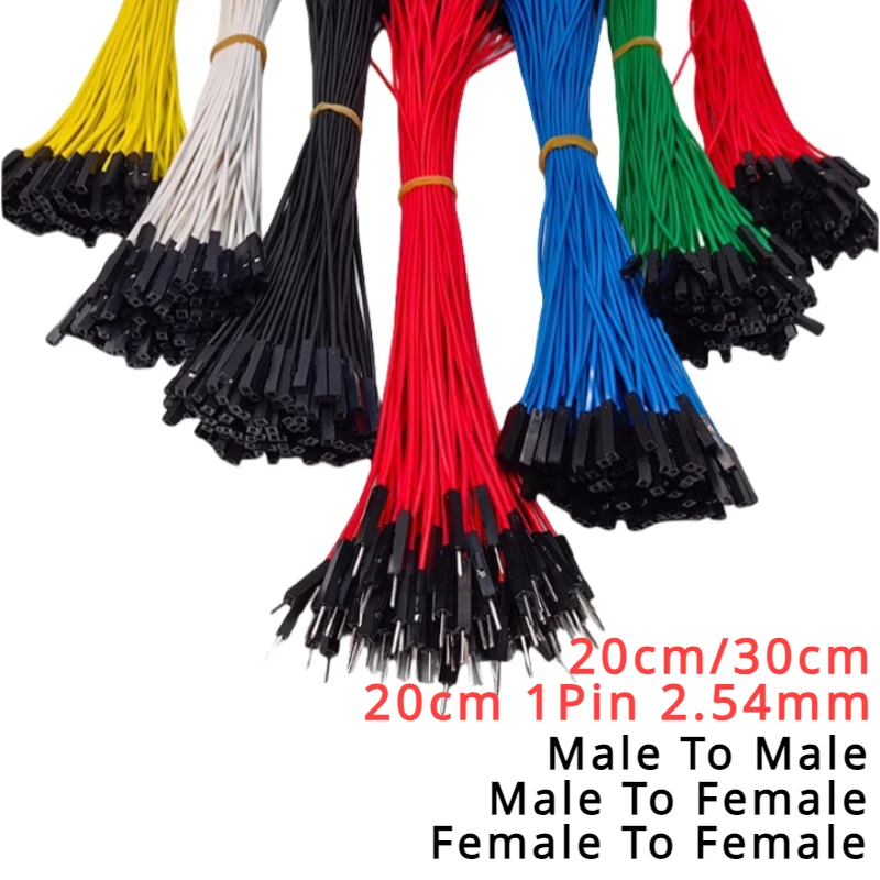 20PCS 1Pin Dupont Jumper Wire Line  2.54mm Male Female Electronic Cable For Arduino DIY Red Yellow Green Yellow Blue Black