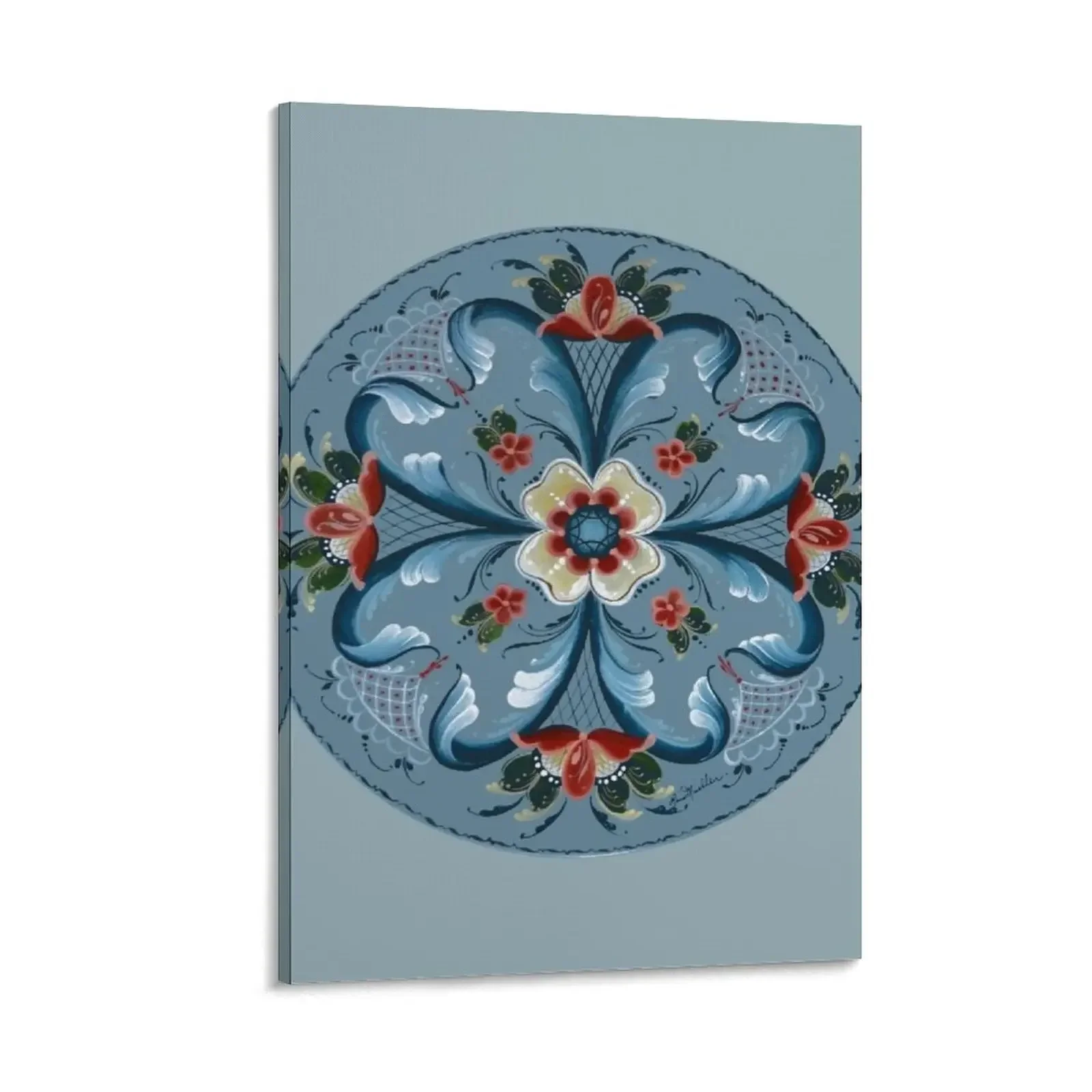 

Rosemaling university blue ball #71 Canvas Painting home decor interior office decoration Home decoration Decoration home