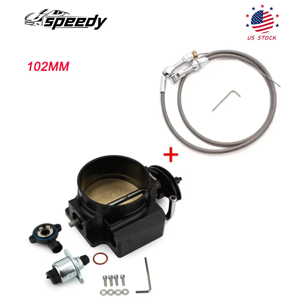 

Черный корпус дроссельной заслонки LS 102 мм с датчиками положения TPS IAC и комплектами тросов газа дроссельной заслонки для двигателей Chevy LS1, 4,8 л, 5,3 л, 6,0 л.