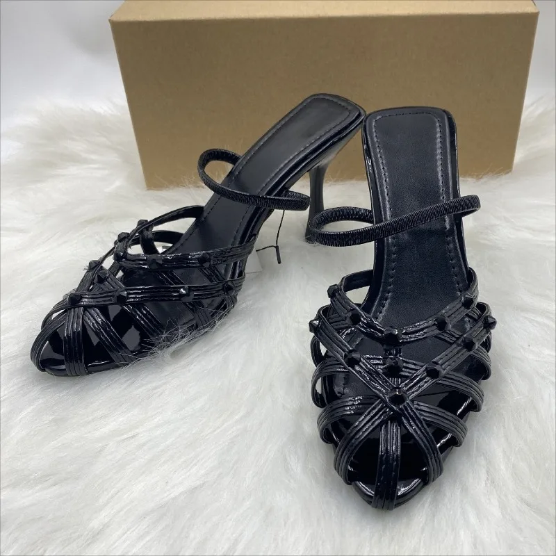 

Летние тканые женские босоножки на высоком каблуке, роскошные золотые блестящие стразы, элегантные вечерние свадебные туфли