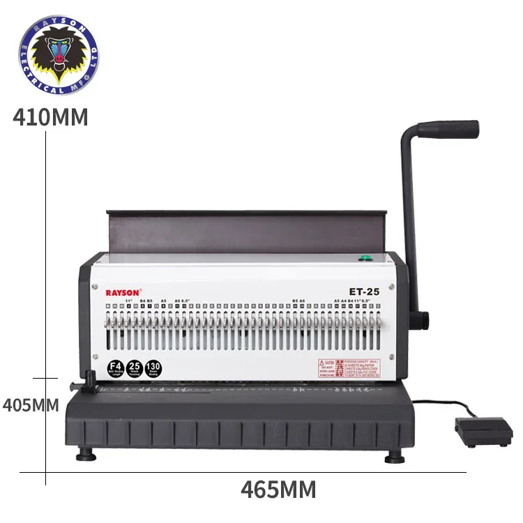 Podwójny drut elektryczna maszyna introligatorska RAYSON ET-25 40 otworów