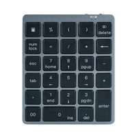 Bluetooth Numeric Keyboard 28Keys Portable Aluminium Alloy Wireless Keyboard for Tablet PC Laptop Rechargeable Numpad Digital