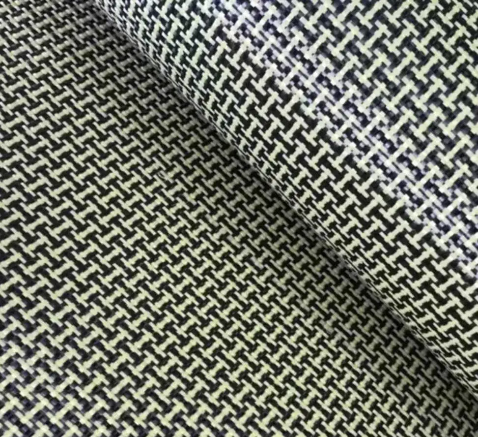 200gsm 1500D Kevlar & Carbon fiber mixed Cloth Hybrid H Pattern Carbon Kevlar Fiber Fabric 50cm x100cm