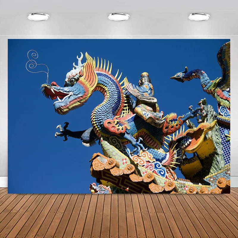 Pano de fundo de escultura de dragão para festa de feliz aniversário, banner para crianças, chá de bebê, fundo para festa, eventos, decorações, fotografia