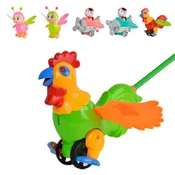 Baby Walker Hand Push Airplane Toy Car Outdoor Sports Toddler Pull Walks Rod Push Cart Drag Tongue Out Walking Educational Toys