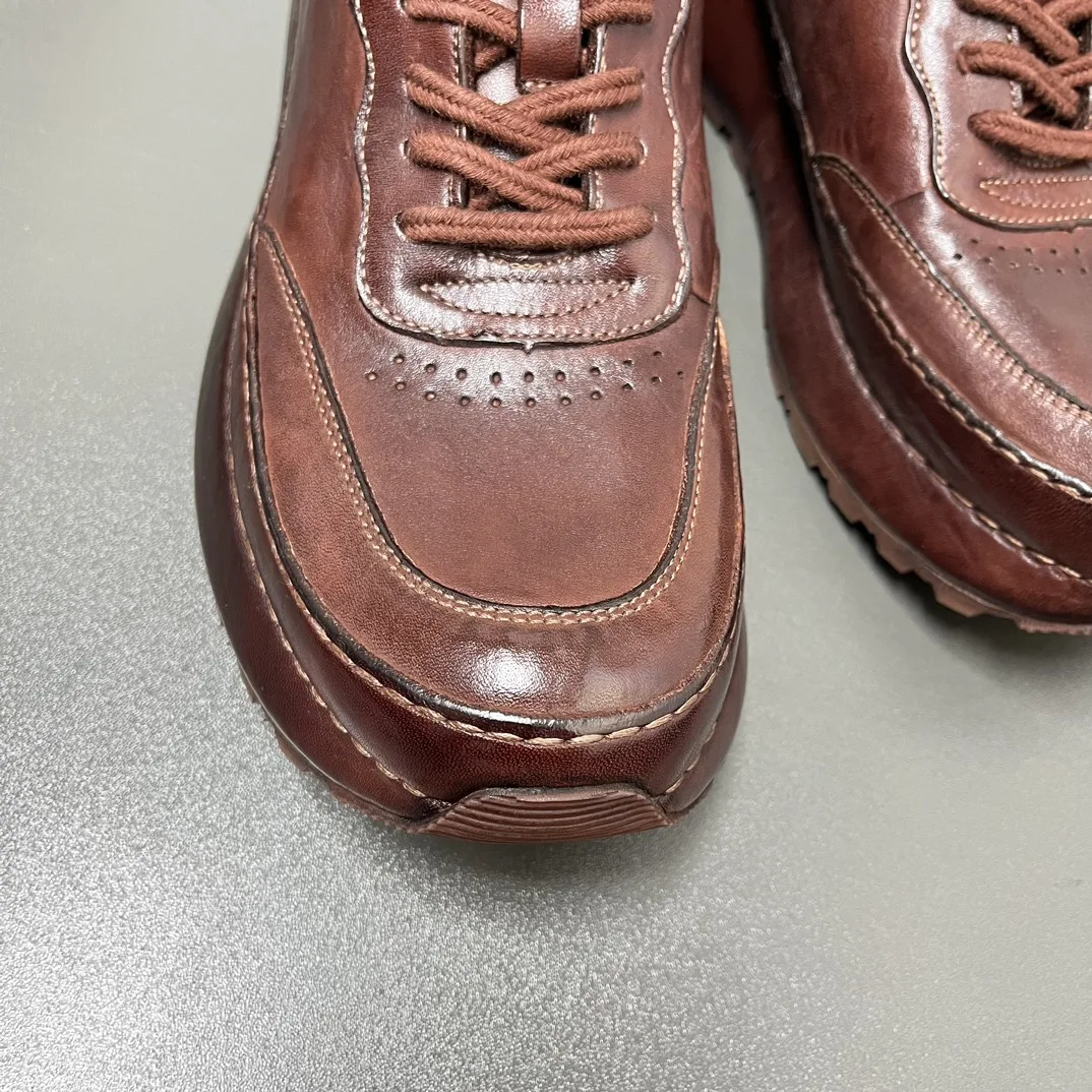 Berlu novos sapatos derby feitos à mão de couro masculino plataforma de alta qualidade sapatos casuais da moda