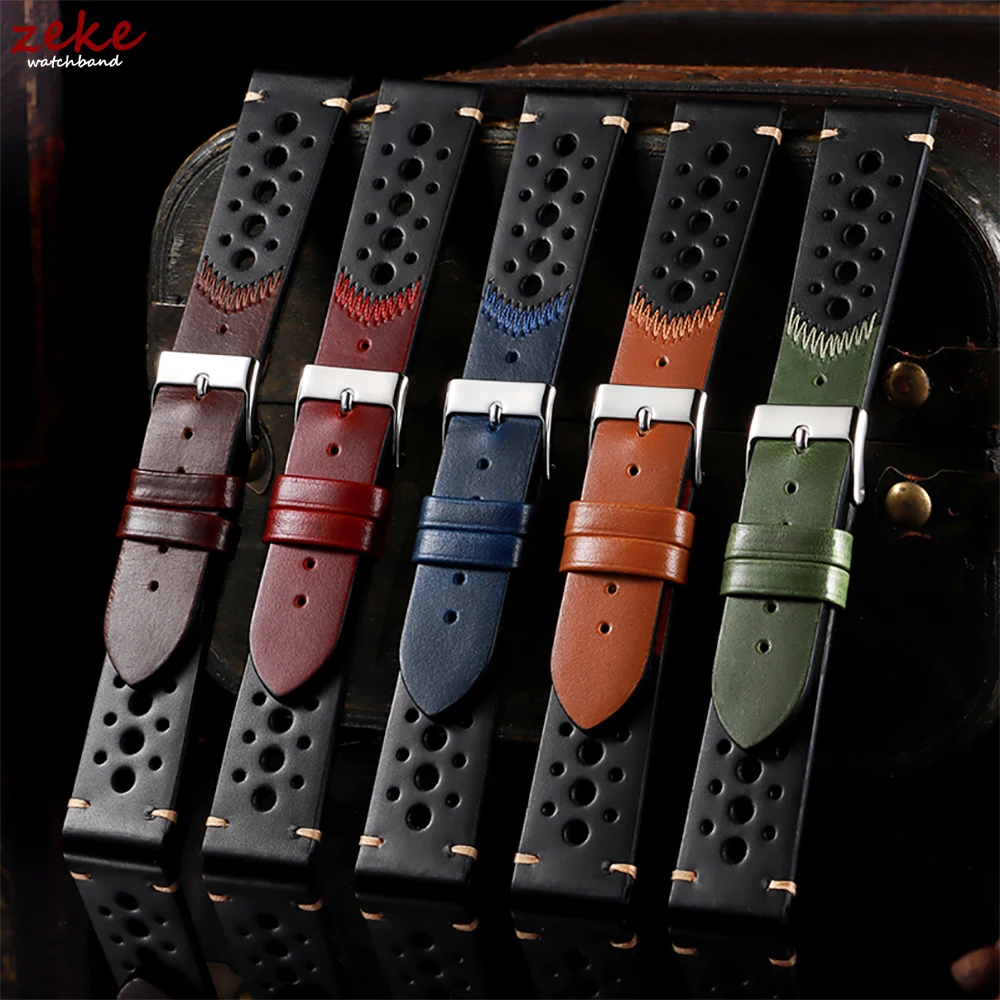Retro Öl Wachs Echtes Leder Armband Atmungsaktive Kalbsleder Armband 20mm Armband Gürtel für Rolex für Samsung Galaxy Uhr 7/6/5/4