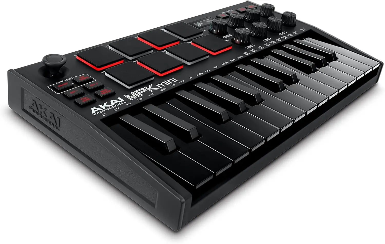 25-Key USB MIDI Keyboard with 8 Drum Pads, 8 Knobs, and Music Software Bundle for Studio Production