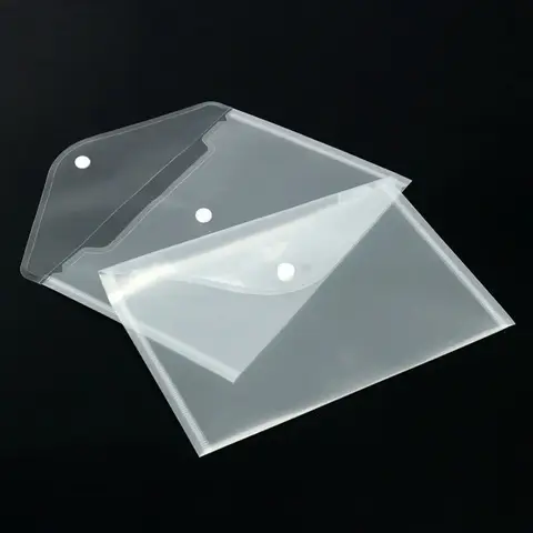 10PC A5 Folder Bag Transparent Plastic Water Resistant File Holder File Paper Office Supplies Documents Sheet Protectors