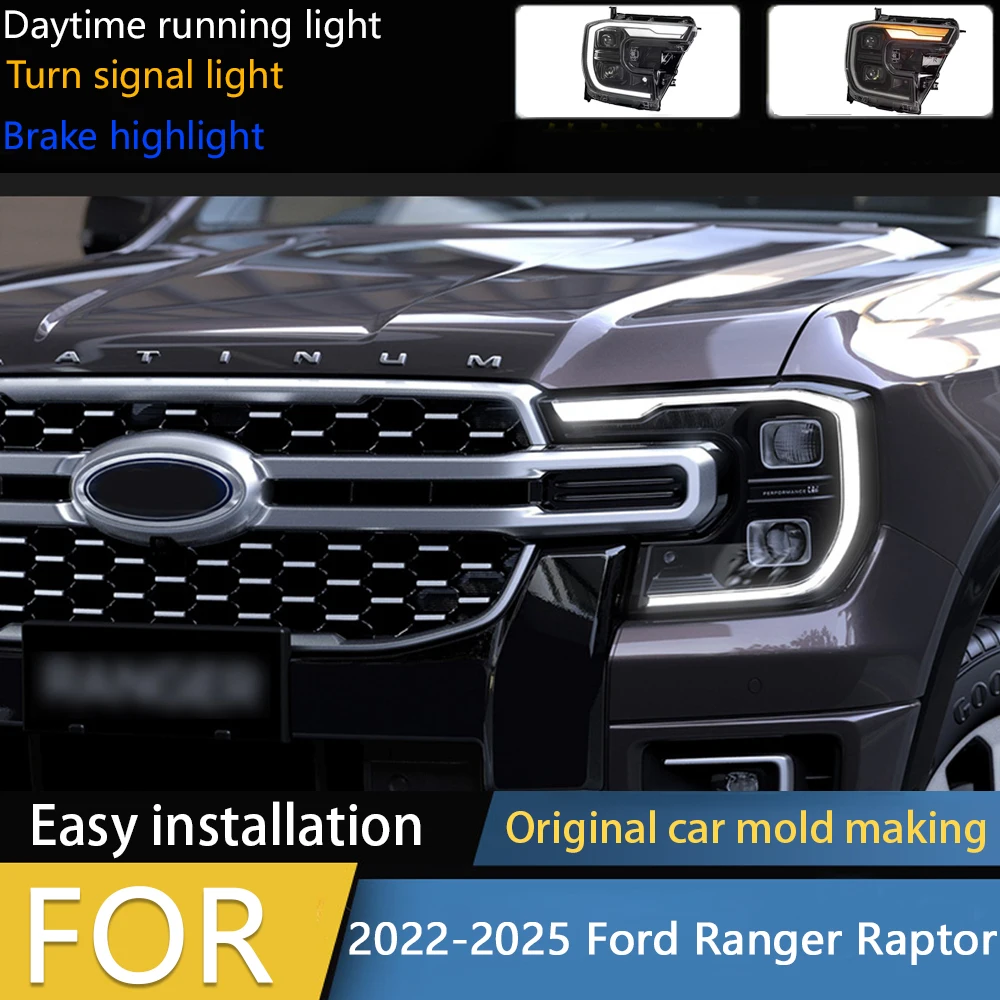 

Headlight For Upgrade Modified Headlight For Ford Ranger Raptor 2022-2025 Dynamic Signal Head Lamp 12V LED Auto Accessories