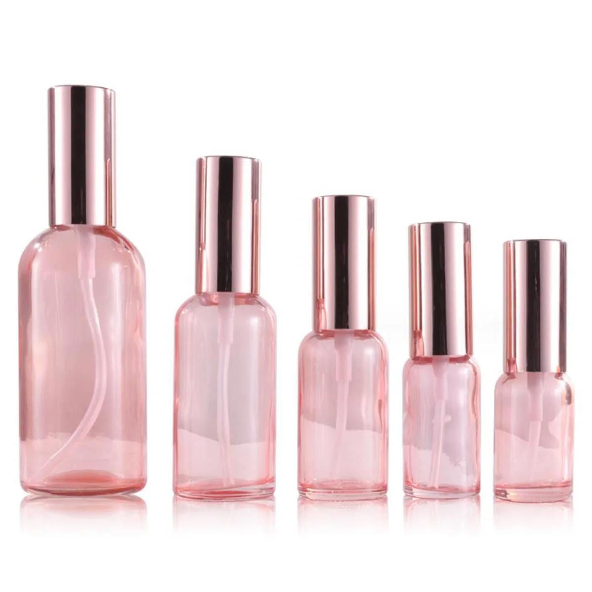 5X 10X 5ml-100ml Pink Spray bottles with Fine Mist Sprayer Atomizer Refillable Translucent Glass Bottle Perfume OilsAromatherapy