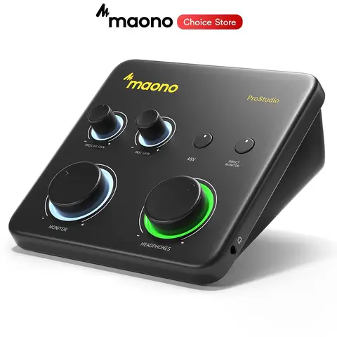 MAONO PS22 Lite USB Audio Interface for PC XLR Input Portable Recording Streaming Equipment Sound Card for Music Guitar DAW