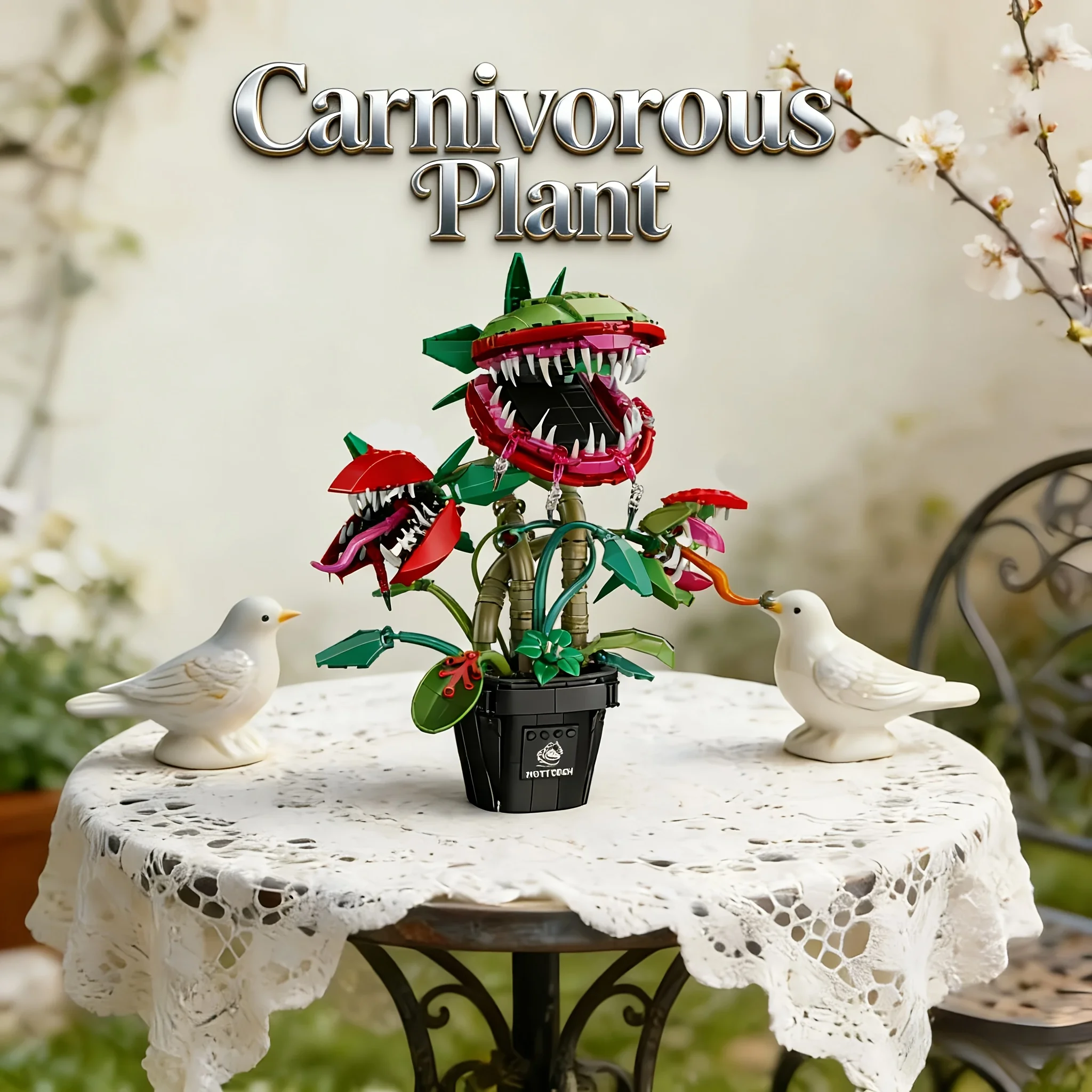 

1118Pcs Carnivorous Plant Potted Building Blocks Set, DIY Puzzle Assembly Model, Home Decor Ornament Ideal Gift