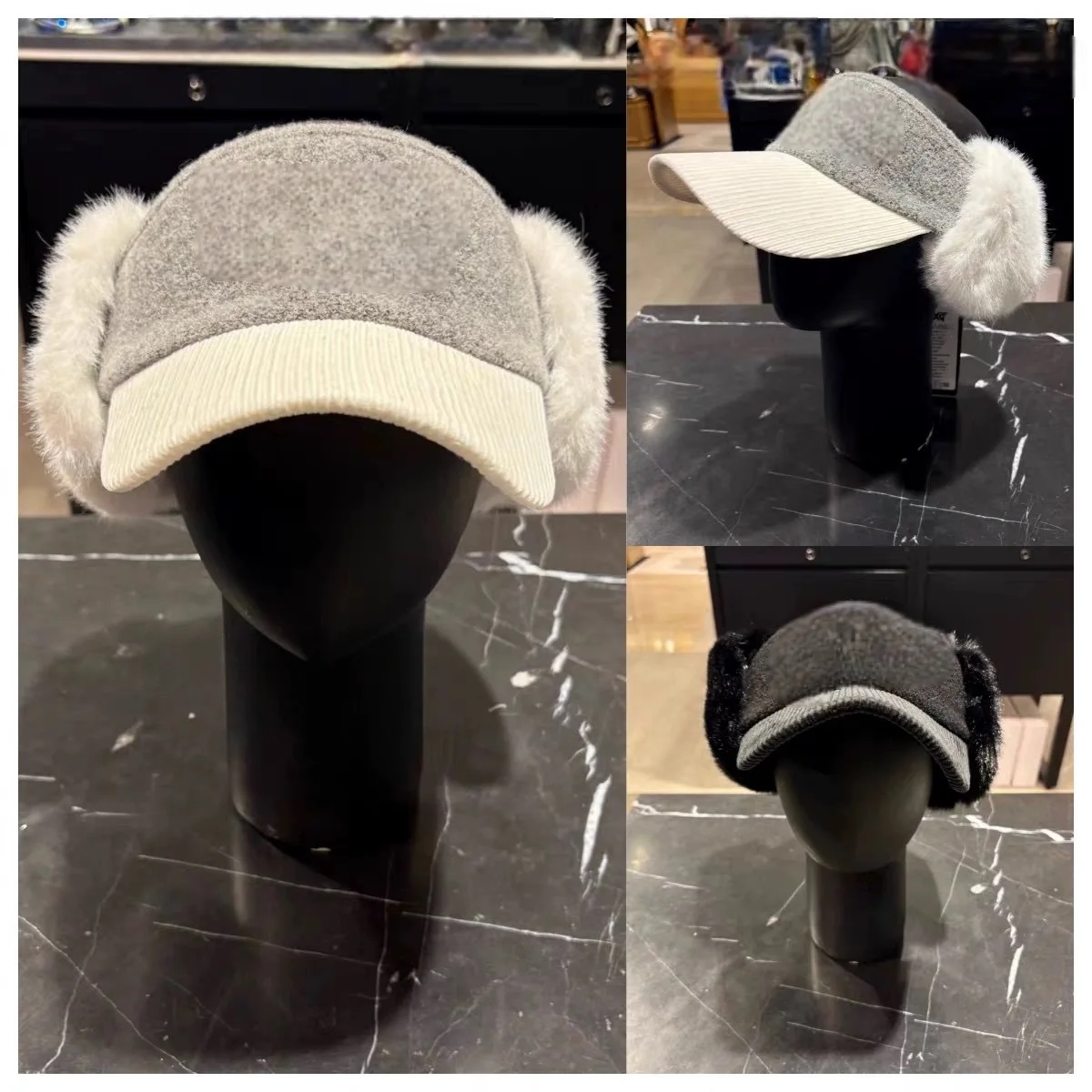 قبعة جولف نسائية مقاومة للرياح مفتوحة من الصوف الدافئ قبعة منقار البط قبعة جولف رياضية قابلة للإزالة #1