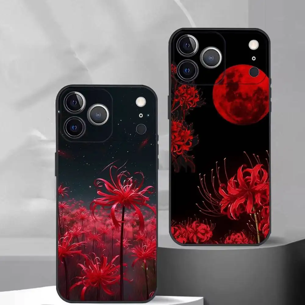 

Red Spider L-lily Phone Case Silicone Soft For IPhone 17 16 15 14 13 12 11 X XR Plus Pro Max Plus