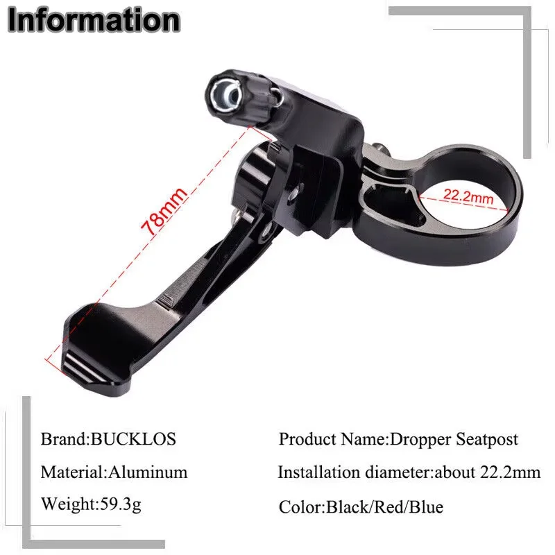 Mountain Bike Dropper Seatpost Remote CNC Aluminum Alloy Bicycle Remote Lever Wire Control MTB Dropper Seat Tube Lift Switch