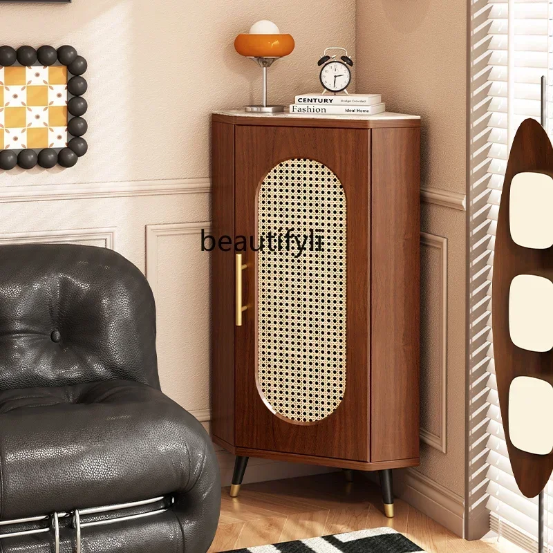 l Solid wood corner cabinet, living room, bedroom corner corner floor-to-ceiling triangular cabinet,  storage locker D80