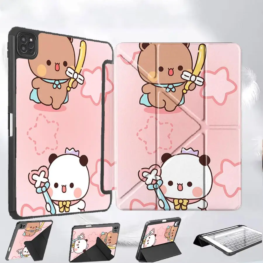 

Чехол для планшета iPad Mini 6 7 Pro 11-го 10-го 9-го 8-го 7-го поколений, 12.9-дюймовый Pro 2025, Air 4 5, M3 M2 M4 11-дюймовый, с держателем, милый мультяшный дизайн