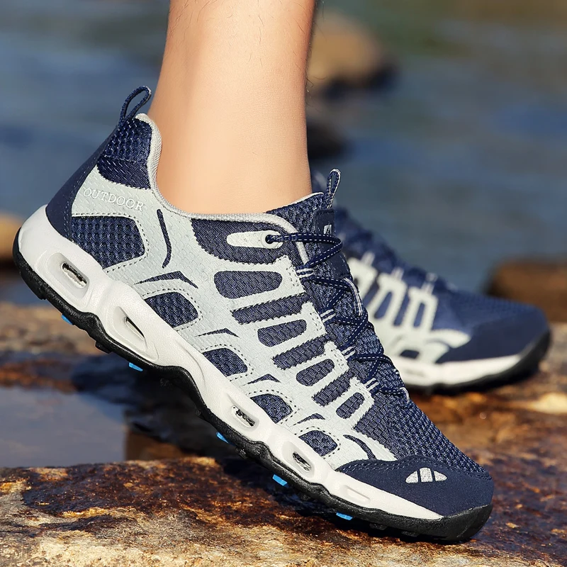 Men's Hiking Shoes Suede Leather Outdoor Shoes Wear-resistant Men Trekking Walking Hunting Tactical Sneakers