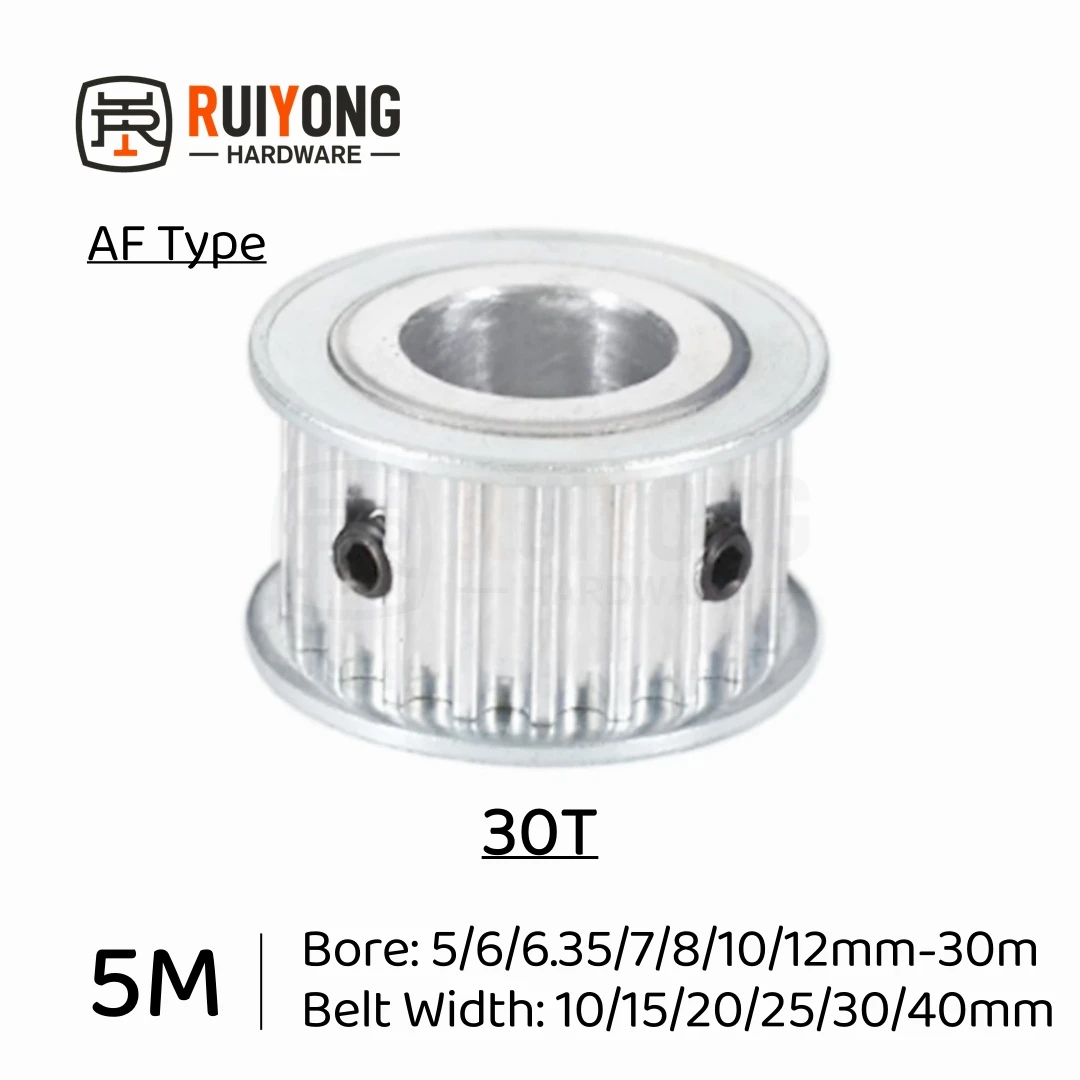 

HTD5M Timing Pulley 30Teeth AF Type Bore 5/6/6.35/8/10/12/12.7mm-30m Belt Width 10/15/20/25/30/40mm 3D printed parts 5GT