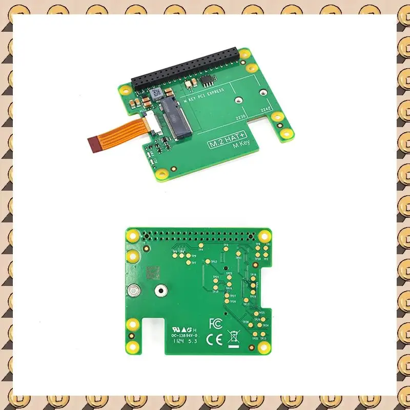 

A003 For Raspberry Pi 5 M.2 HAT+ Gen2 Gen3 NVME M.2 SSD 2230/2242 Size M Key PCI Express GPIO Expansion Board