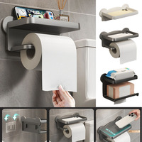 Toilet Paper Holder Plastic Storage Rack Kitchen Towel Placement of Seasoning Bottles Bathroom Wall Roll of Paper Phone Storage