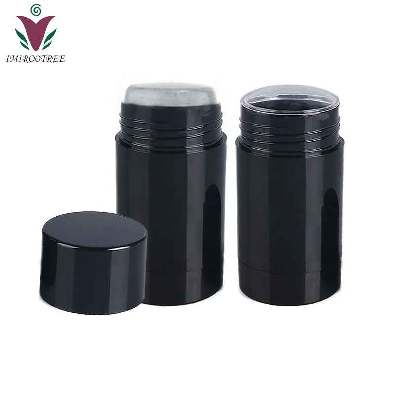 8pcs empty cream packaging tube 15ml 30ml 50ml 75ml bottom filled black plastic twist up gel deodorant stick container