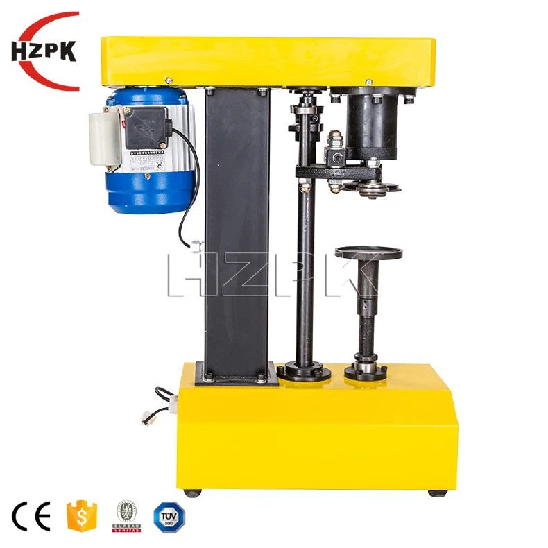 HZPK 2021 Newest Cover Pot Metal Machine/semi Automatic Pop Soda Tin Can Lid Bottle Sealing Machine