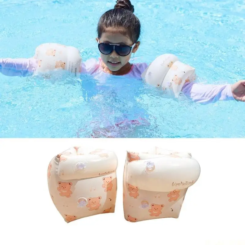 M5TC 1 Pair Kids Swimming Arm Floaties Inflatable Arm Float Rings Arm Bands Toddler Children Swimming Gear Arm Swimming Rings