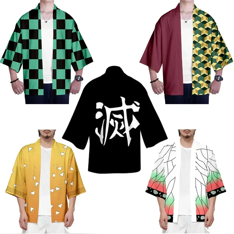 Cosplay Kimono Kimetsu No Yaiba Yukata Nezuko Tanjiro Kamado Tomioka Giyuu Costume Top For Men Women Cardigan Hanfu