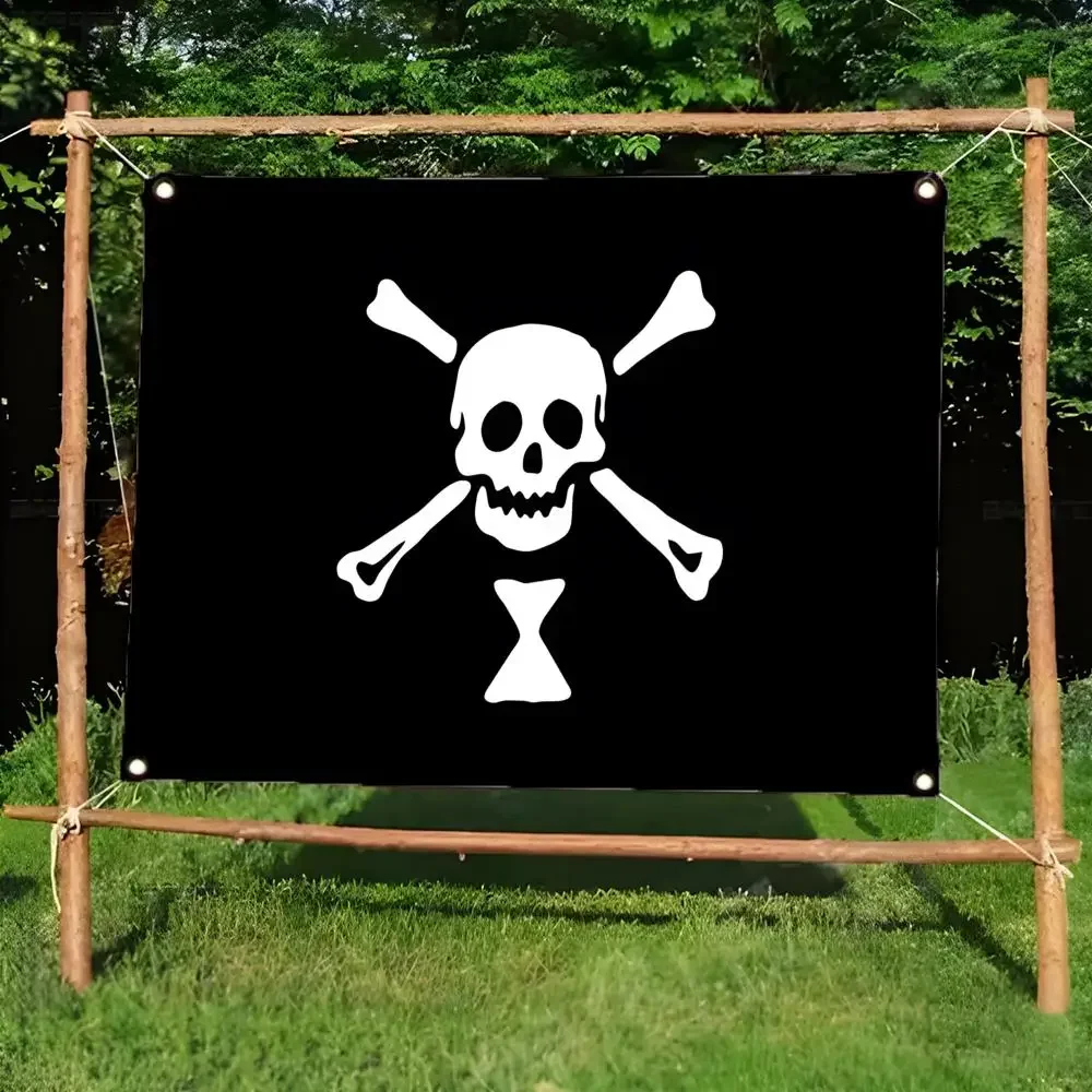 Emanuel Wynne jolly roger Flags Borderless four-ring ornament indoor outdoor decoration effortless to hang