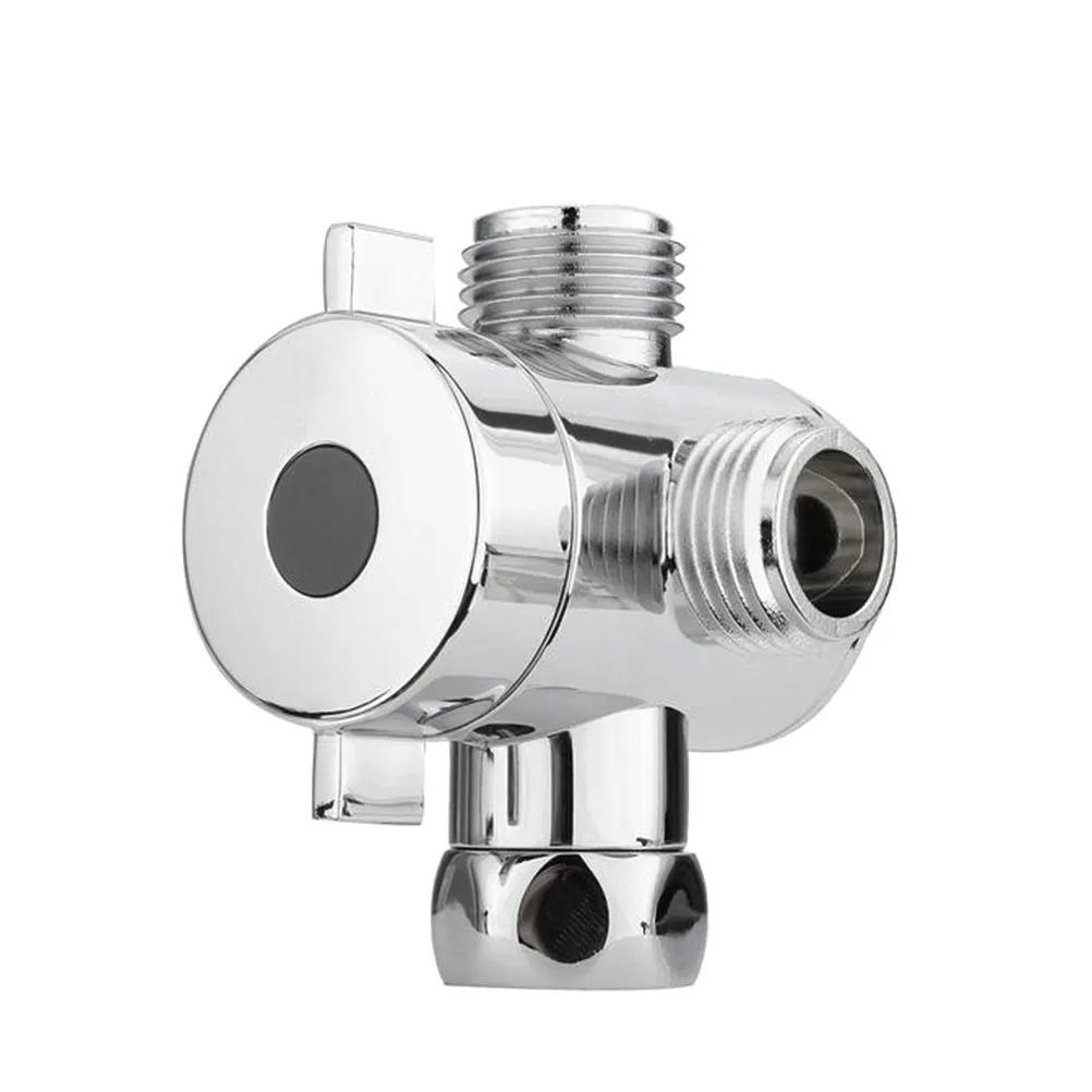G1/2 3-Way Head Diverter Chrome Abs Universal Adjustable Shower Arm Mounted Valve 1/2 Inch Water Diverter Socket For Bathroom