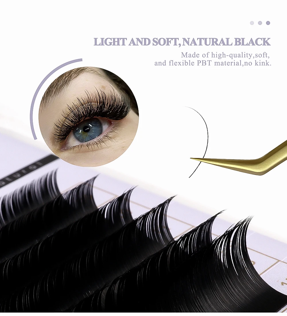 SAKURAHANA Flache Ellipse-Wimpern, natürlich, superweich, individuelle, matte Kunstnerzwimpern, B/C/D/L/LU Curl Split-Tips, flache Wimpern – Detail 7