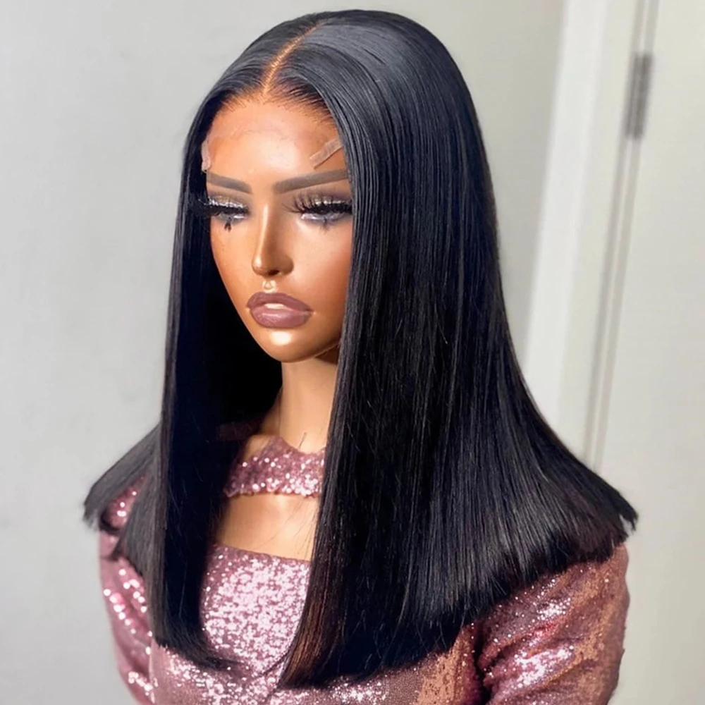 밥 가발 인모 레이스 프론트 가발 인모 7x5 글루리스 가발 인모 13x6 HD 투명 스트레이트 레이스 프론탈 밥 가발