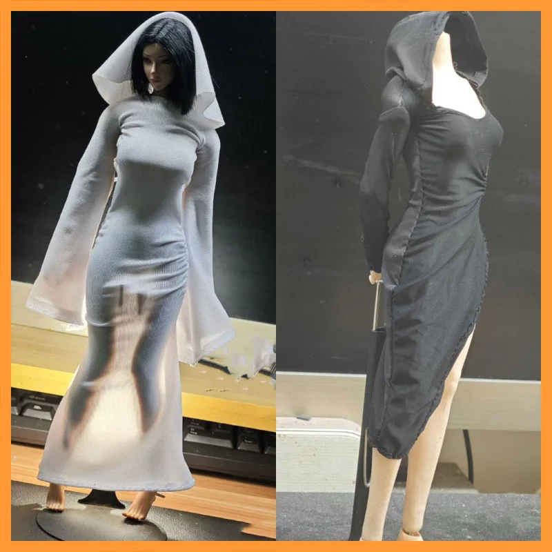 In Stock 1/6 Scale Sexy Tight Fitting Design Temperament Solid Color Long Skirt Fit 12inch Action Figure Model Toys