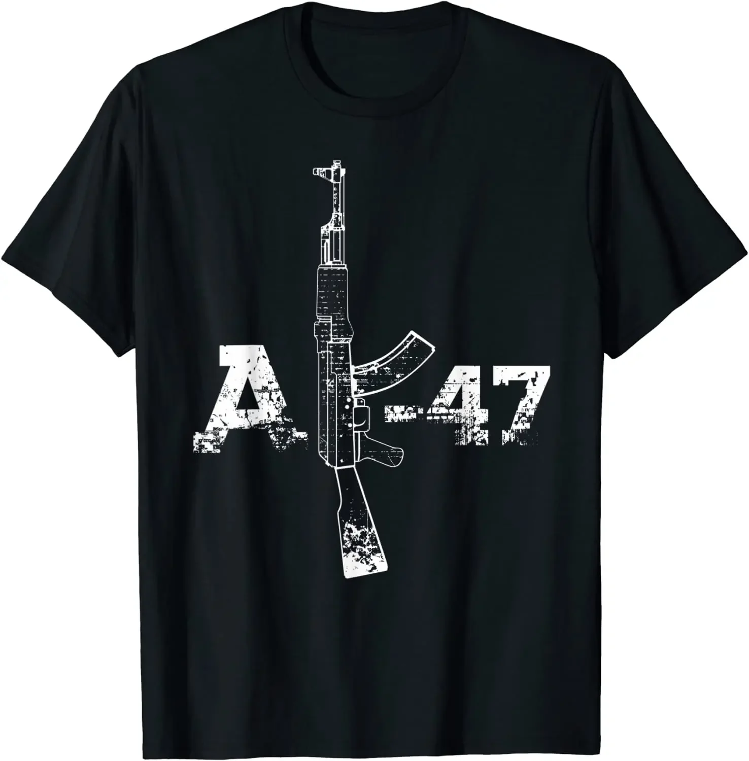 AK47 AK-47 Gun Silhouette Illustration Men T-Shirt Short Sleeve Casual 100% Cotton O-Neck Summer Shirt