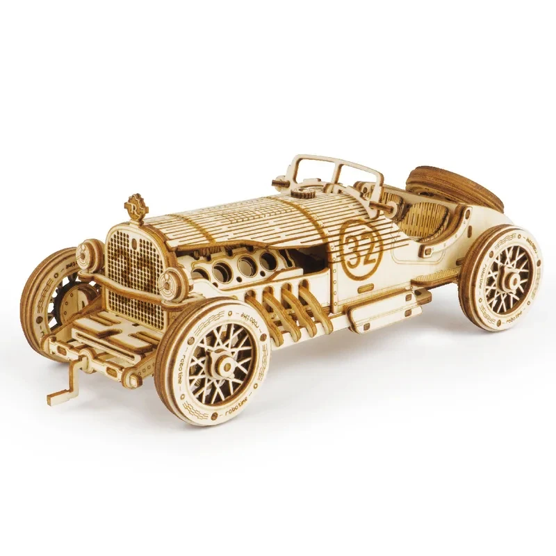 

OUZEY 3D Wooden Car Puzzle DIY Mechanical Model Kit Building Toy Handcraft Gift Home Decoration Scale Model for Kids Adults