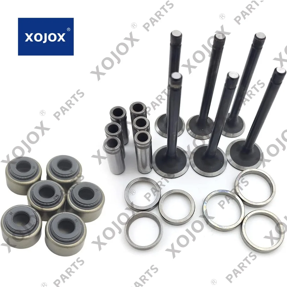 XOJOX 3TNV82 Valves Set + Valve Stem Oil Seal Set For Yanmar 3TNV82 3TNV82A 3TNV82A-QTB1 Engine For Komatsu PC10 PC15 PC20 PC25