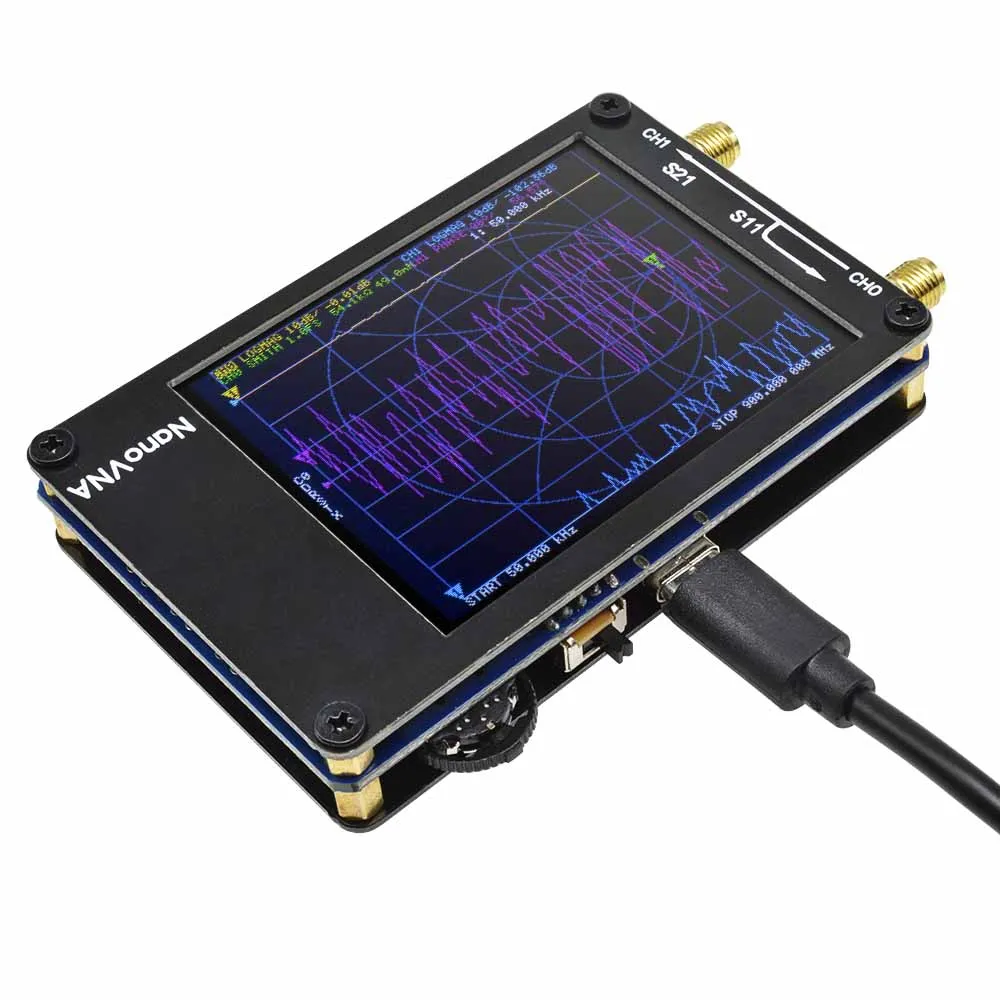 2.8 بوصة TFT NanoVNA ناقلات شبكة محلل هوائي محلل شاشة لمس رقمية على الموجات القصيرة MF HF VHF UHF 50 كيلو هرتز-900 ميجا هرتز