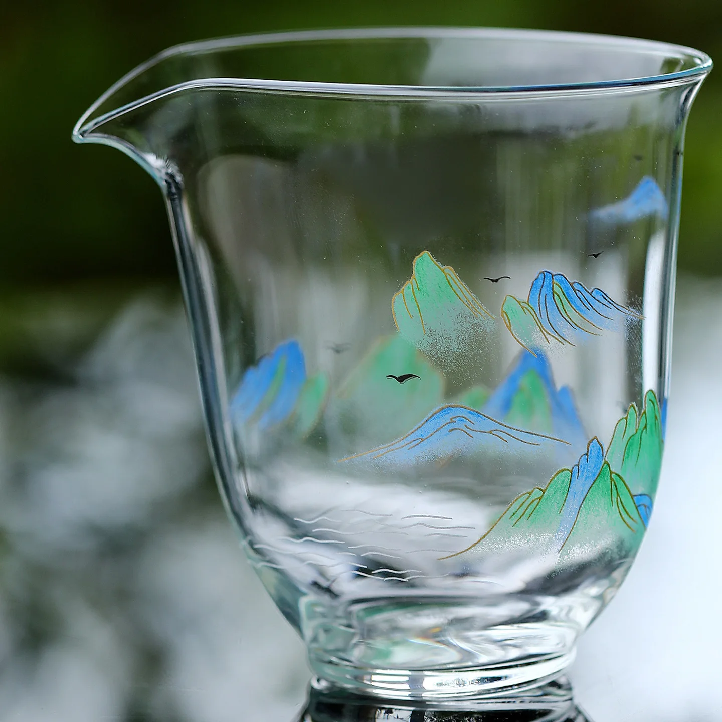 Thousand Miles of Rivers and Mountains Glass Fair Cup Heat-resistant Thickened Transparent Japanese Tea Ceremony Tea Server