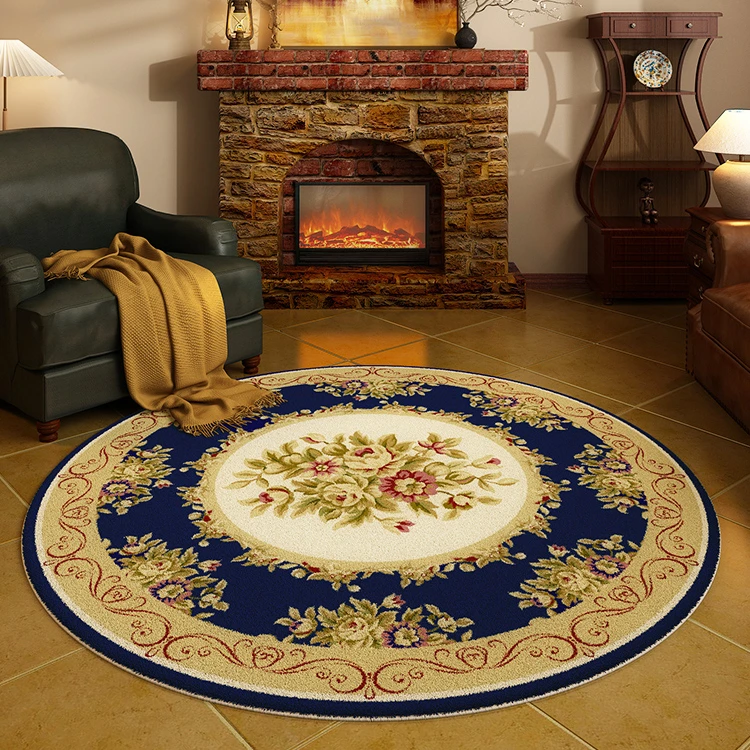 American Retro Round Carpet Large Area Carpets for Living Room Thicken Bedroom Decor Persian Rug Fluffy Soft Study Anti-slip Mat