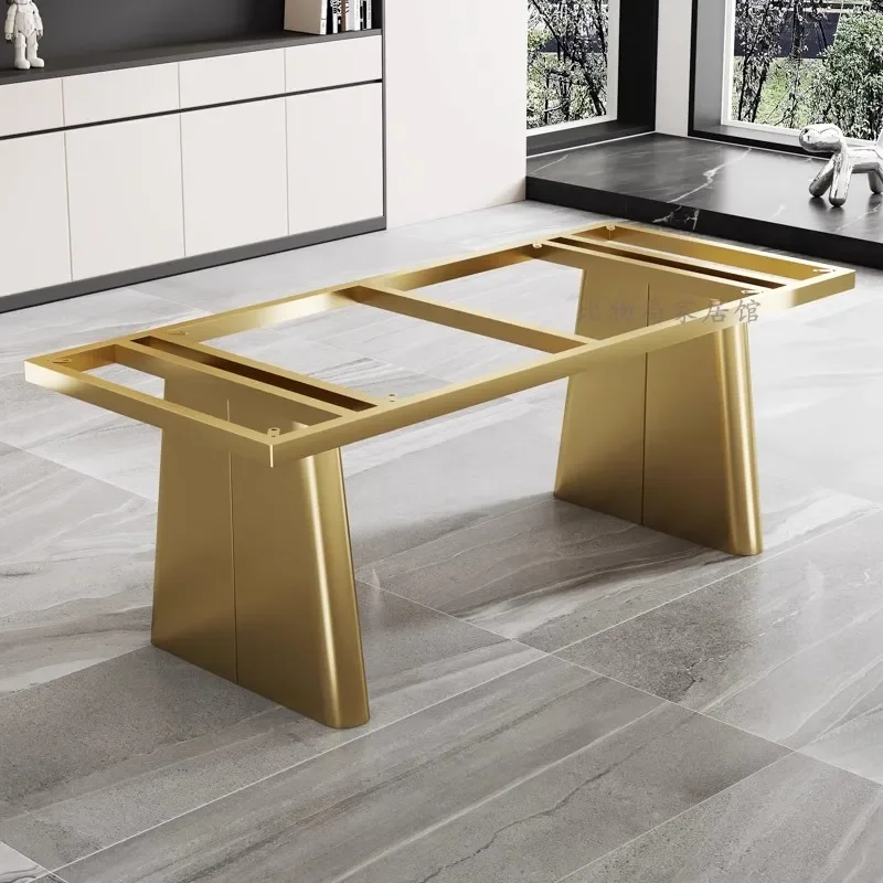 Italian table leg bracket marble dining table base luxury stone  frame stainless steel  foot support rock slab tea  shelf