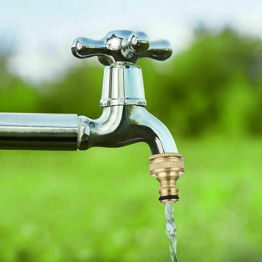 Brass Faucet Tap Connector Mixer Hose Adaptor Quick Connecter 1/2 3/4 Copper Hose Coupling Adapter Garden Watering Fittings Tool