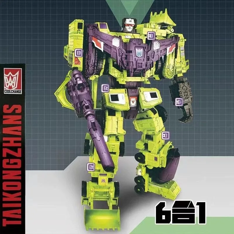 HZX 6 IN 1 33 ซม.Transformation หุ่นยนต์ G1 อะนิเมะ Defensor Devastator Superion Bruticus รุ่น KO เด็กของขวัญ Action Figure