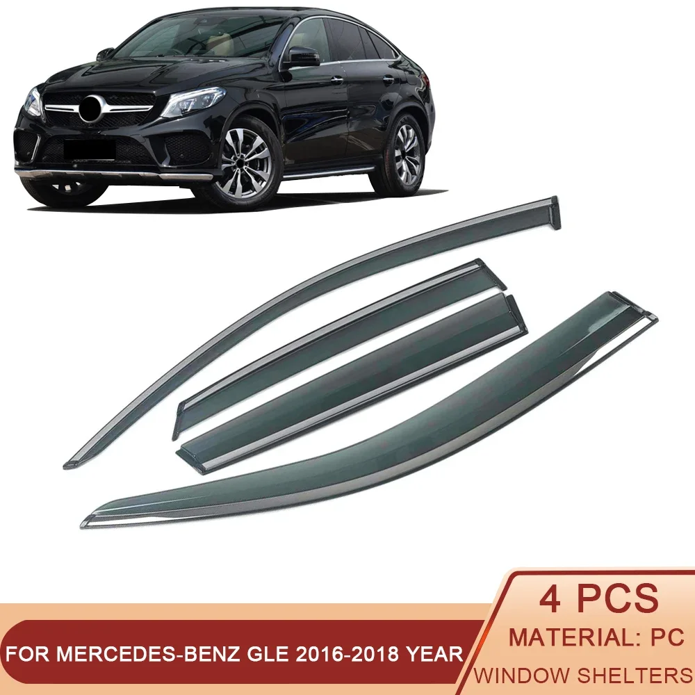 

For Mercedes-Benz GLE ML 2012-2018 W166 C292 Car Window Sun Rain Shade Visors Shield Shelter Protector Cover Sticker Accessories