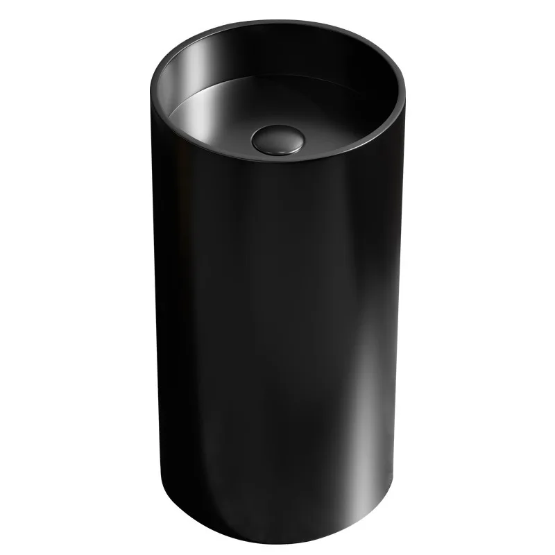 Floor-to-ceiling integrated face wash basin Bar bathroom Column type wash basin Round
